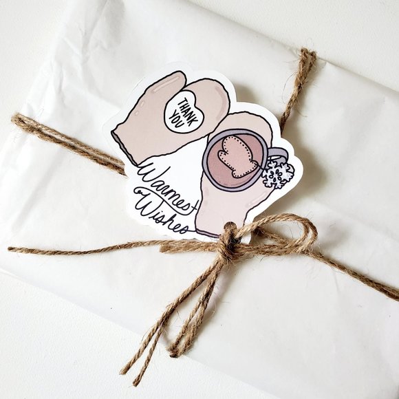 LB048 NOTE CARDS Thank You Warmest Wishes Mittens [Price Firm] - Picture 3 of 5